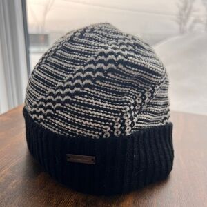 Michael Kors Black and White Knit Beanie